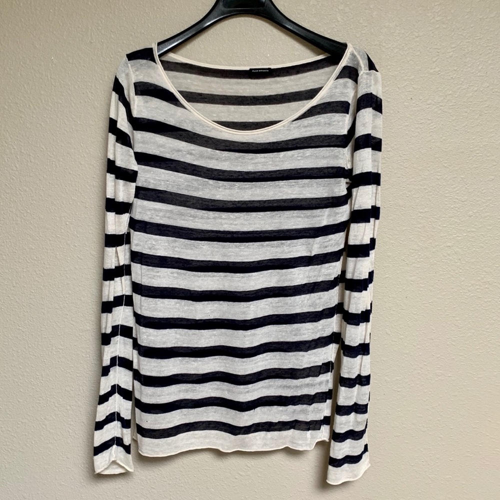 Club Monaco lightweight stripe long sleeve tee M